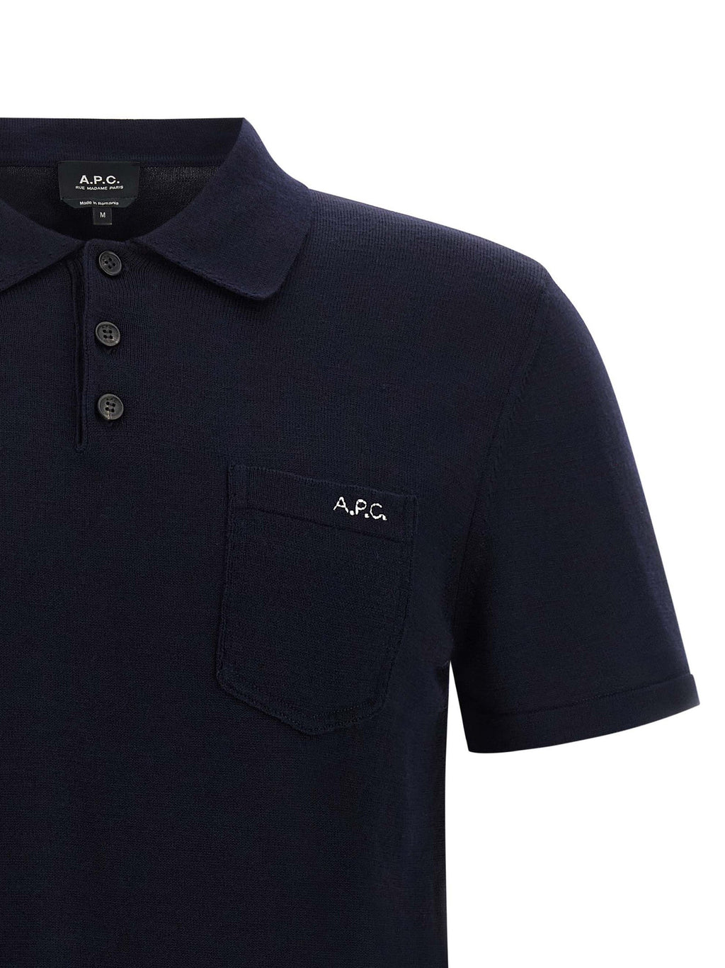 A.P.C. Blue Virgin Wool Polo Shirt