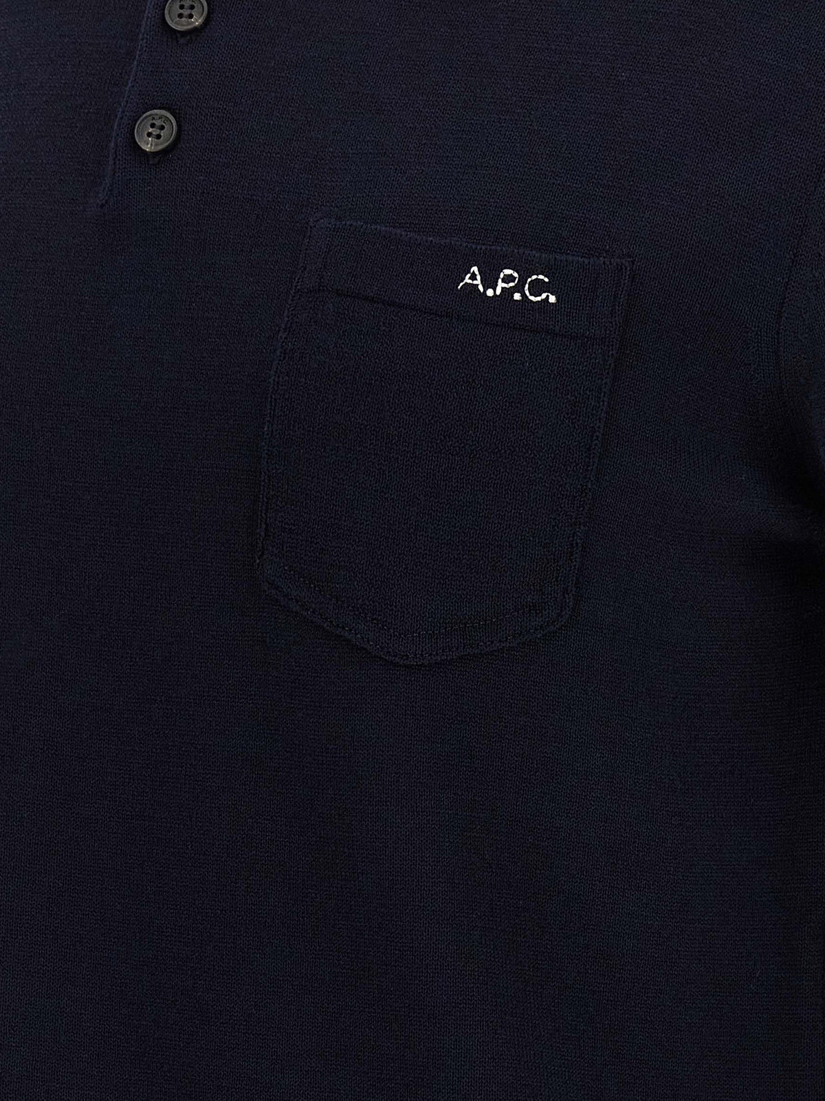A.P.C. Blue Virgin Wool Polo Shirt