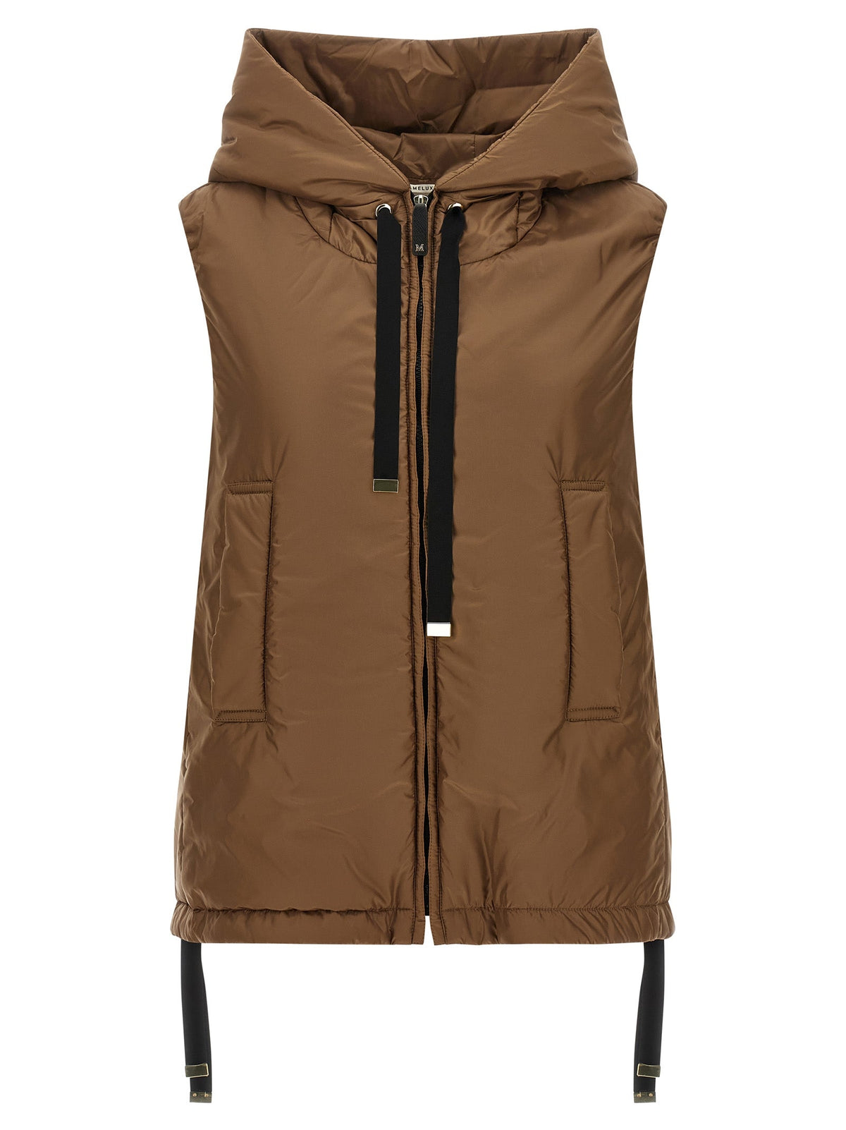 Max Mara Brown Polyester Sleeveless Jacket