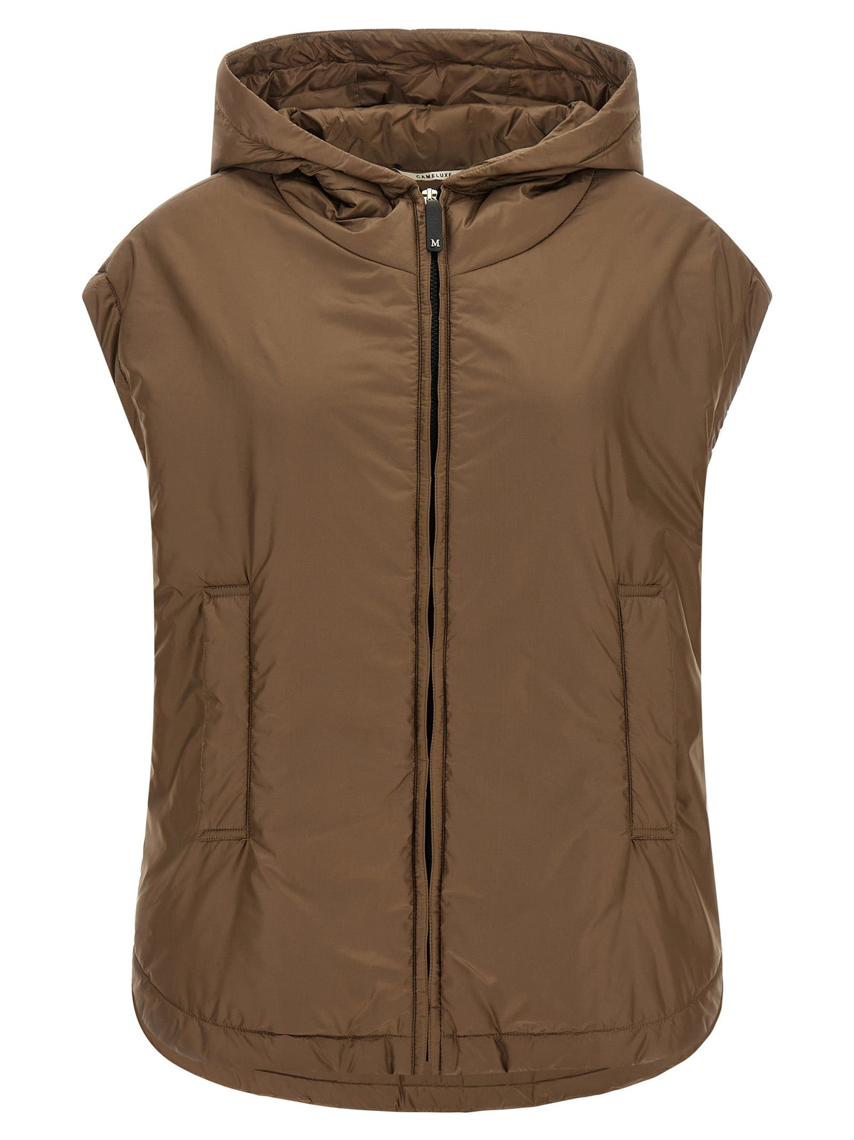 Max Mara Brown Polyester Sleeveless Jacket