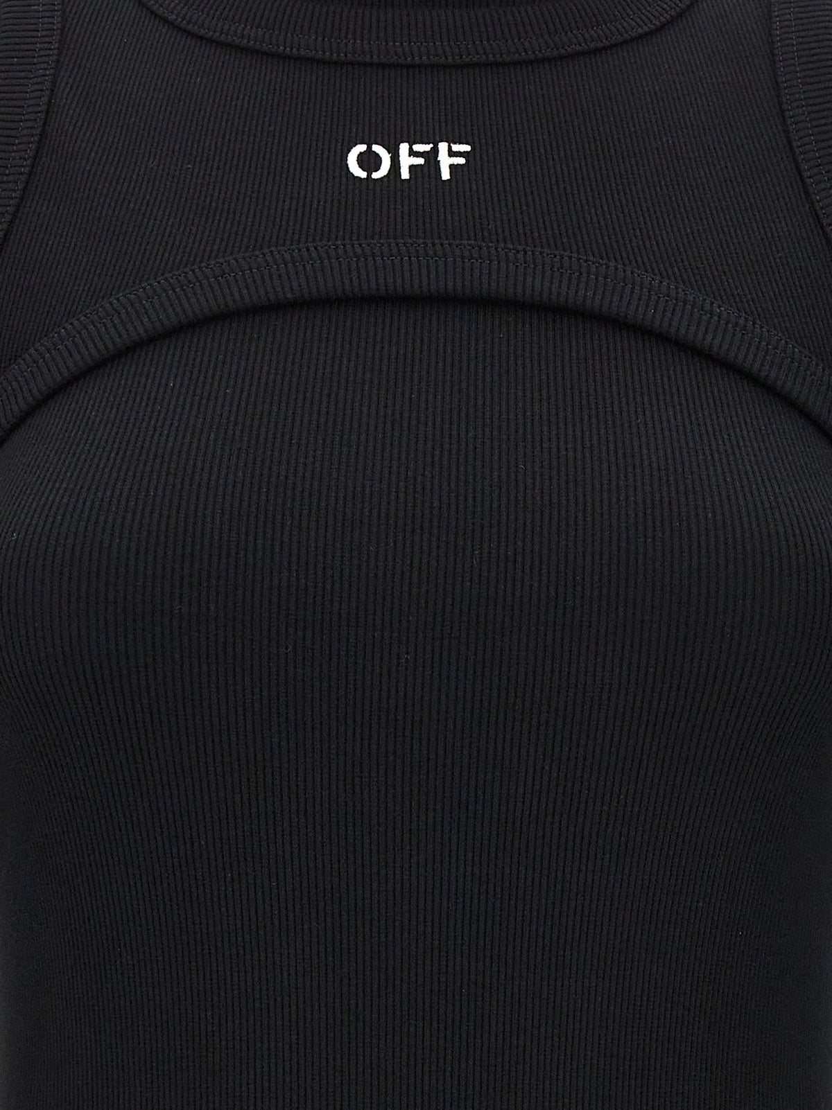 Off-White Black Cotton Midi Dress