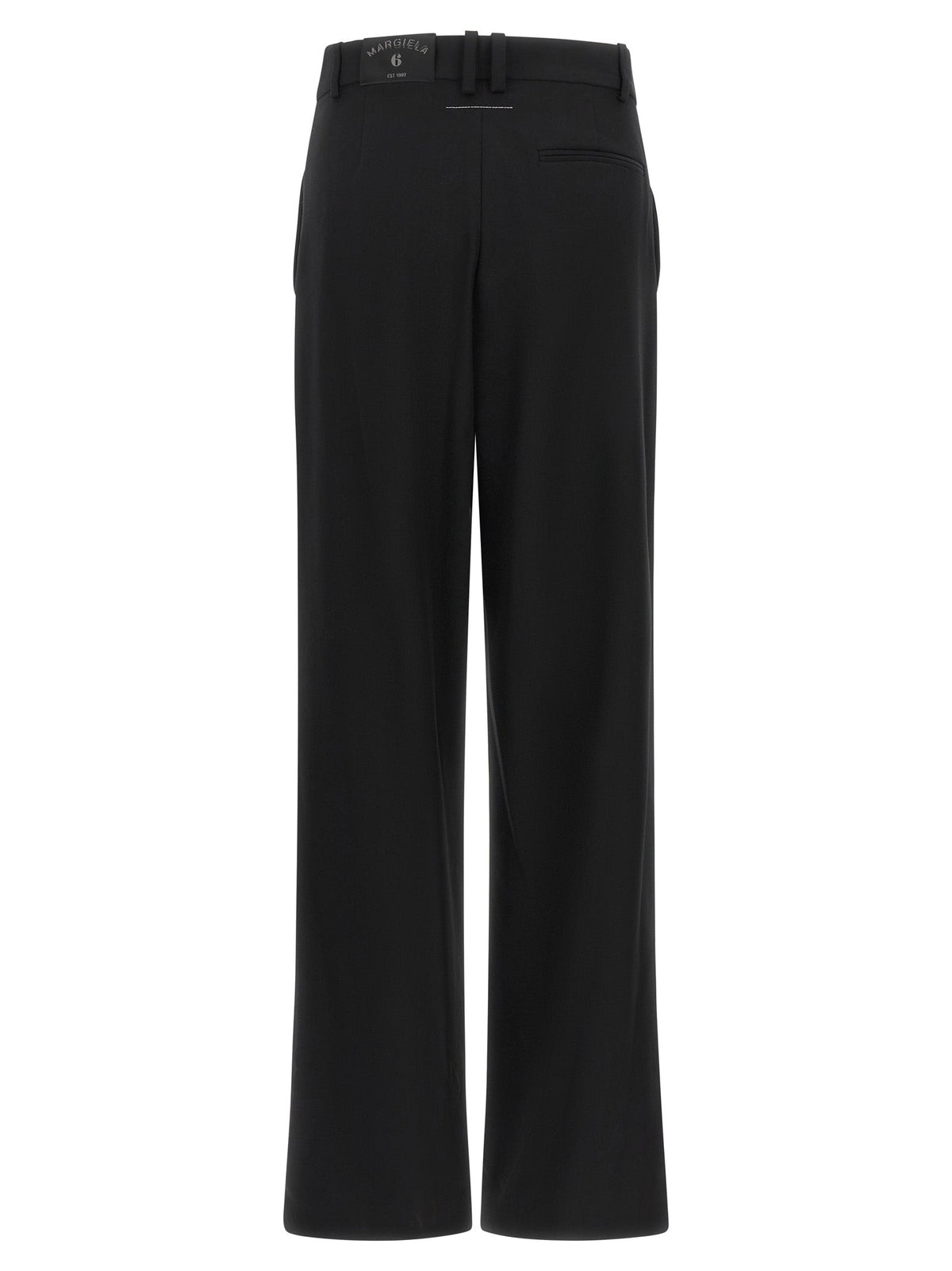 MM6 Maison Margiela Black Polyester Casual Pants