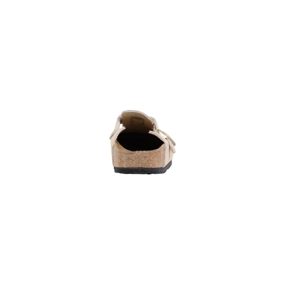 Birkenstock Beige Suede Leather Clogs