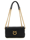PINKO Black Lamb Leather Shoulder Bag
