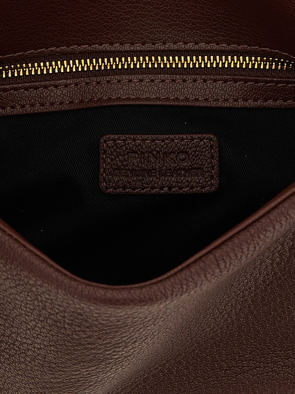PINKO Brown Lamb Leather Shoulder Bag