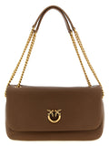 PINKO Brown Lamb Leather Shoulder Bag