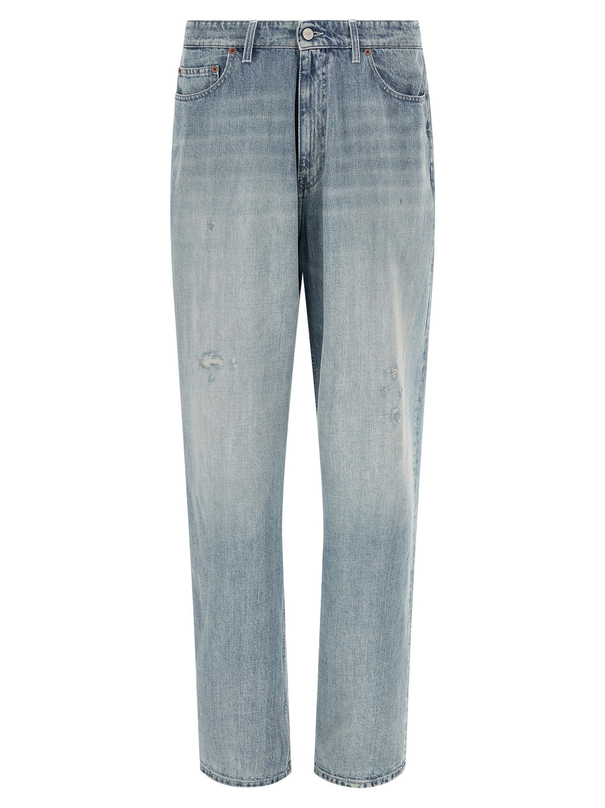 MM6 Maison Margiela Blue Cotton Straight-Leg Jeans