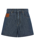 Fendi Blue Cotton Bermuda Shorts