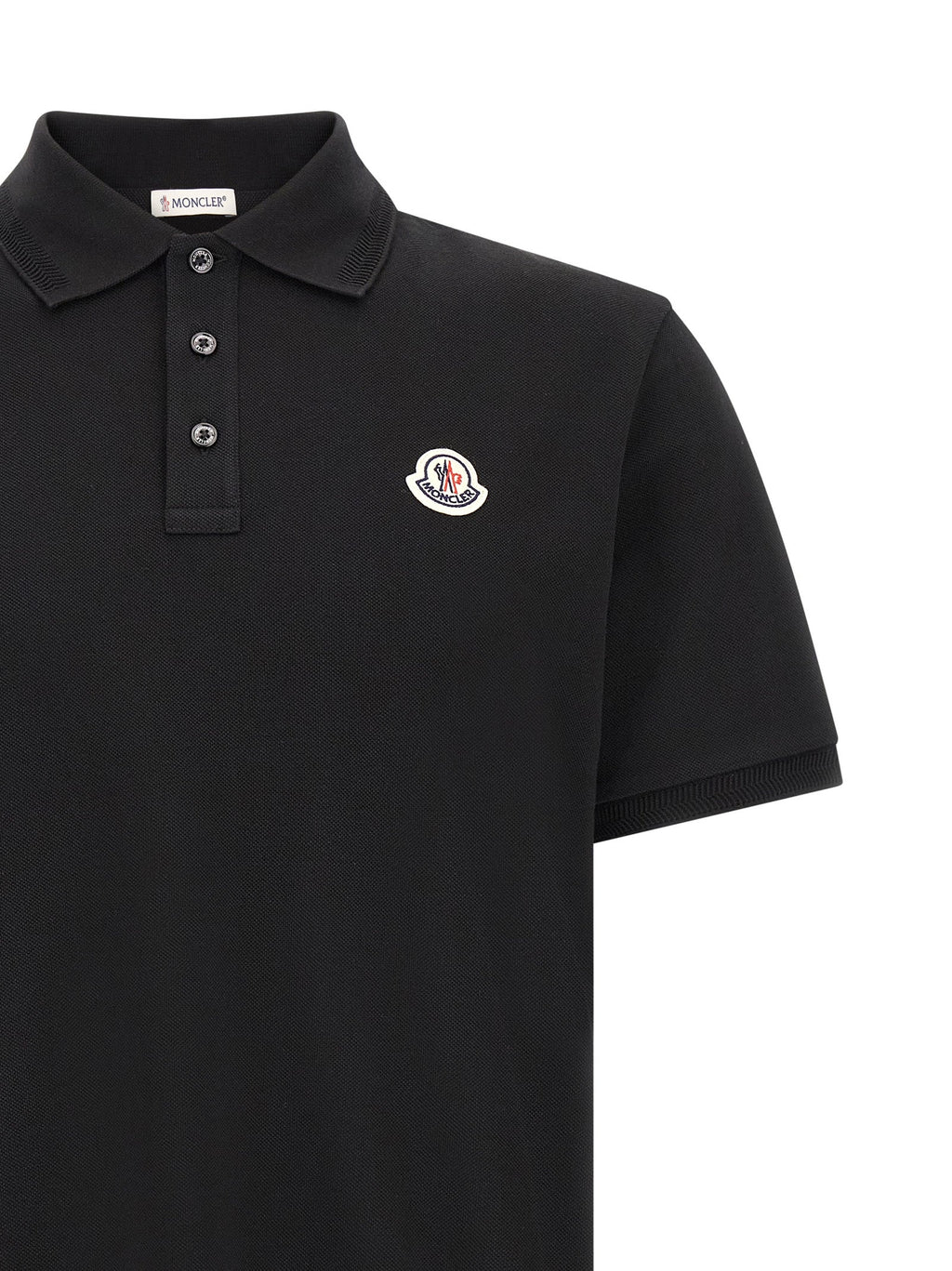 Moncler Black Cotton Polo Shirt