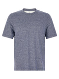 Brunello Cucinelli Blue Linen T-Shirt