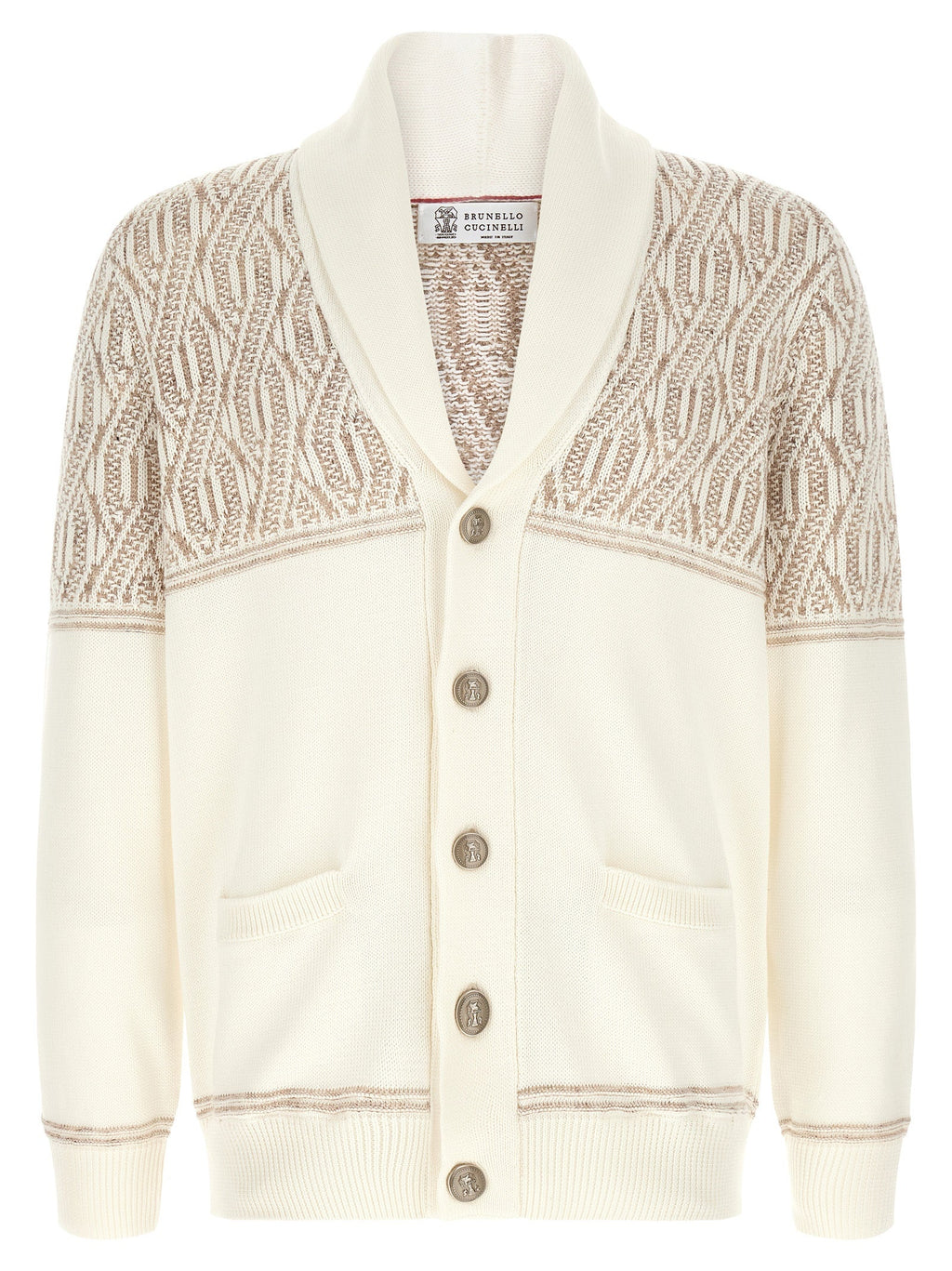 Brunello Cucinelli Beige Cotton Cardigan
