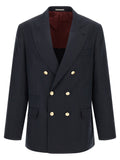 Brunello Cucinelli Blue Silk Blazer
