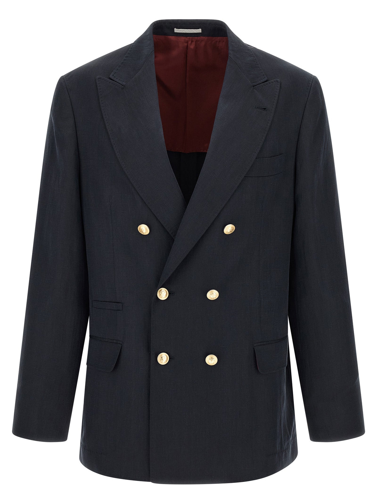 Brunello Cucinelli Blue Silk Blazer