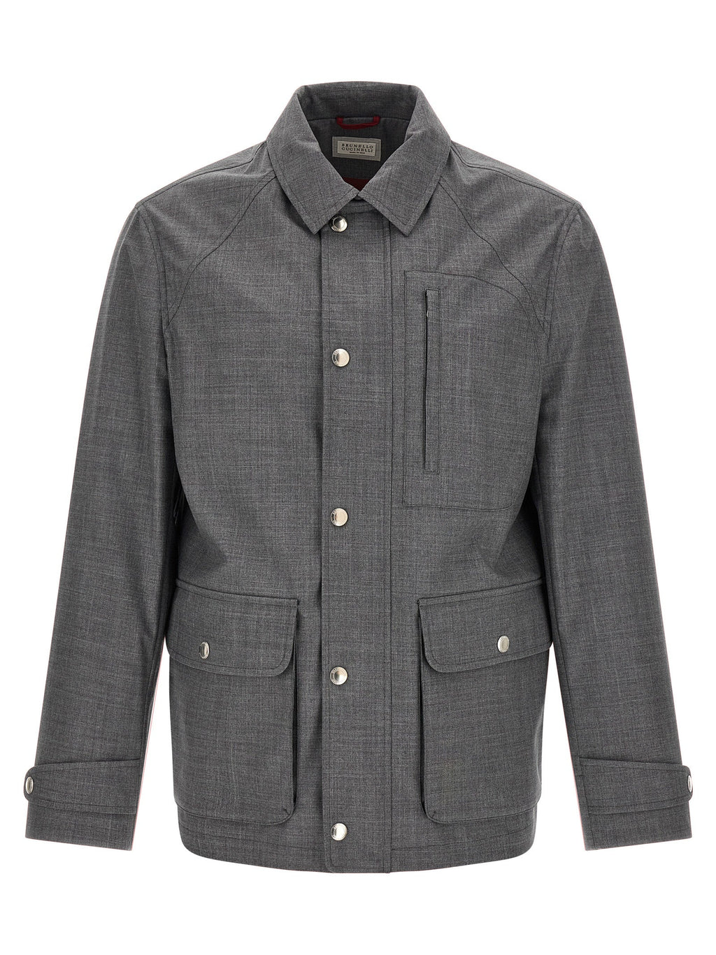 Brunello Cucinelli Gray Virgin Wool Full-Length Jacket