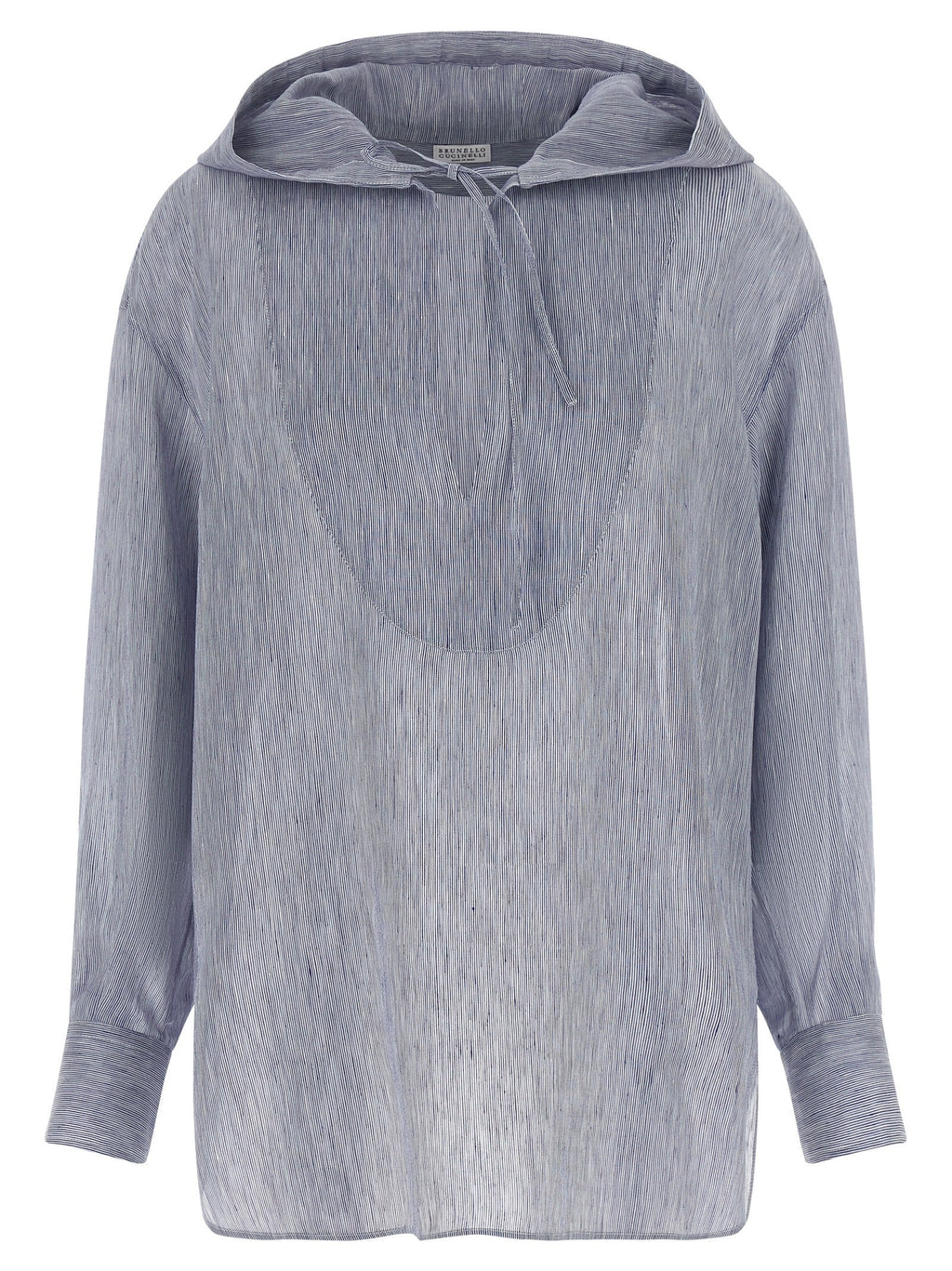 Brunello Cucinelli Blue Linen Blouse
