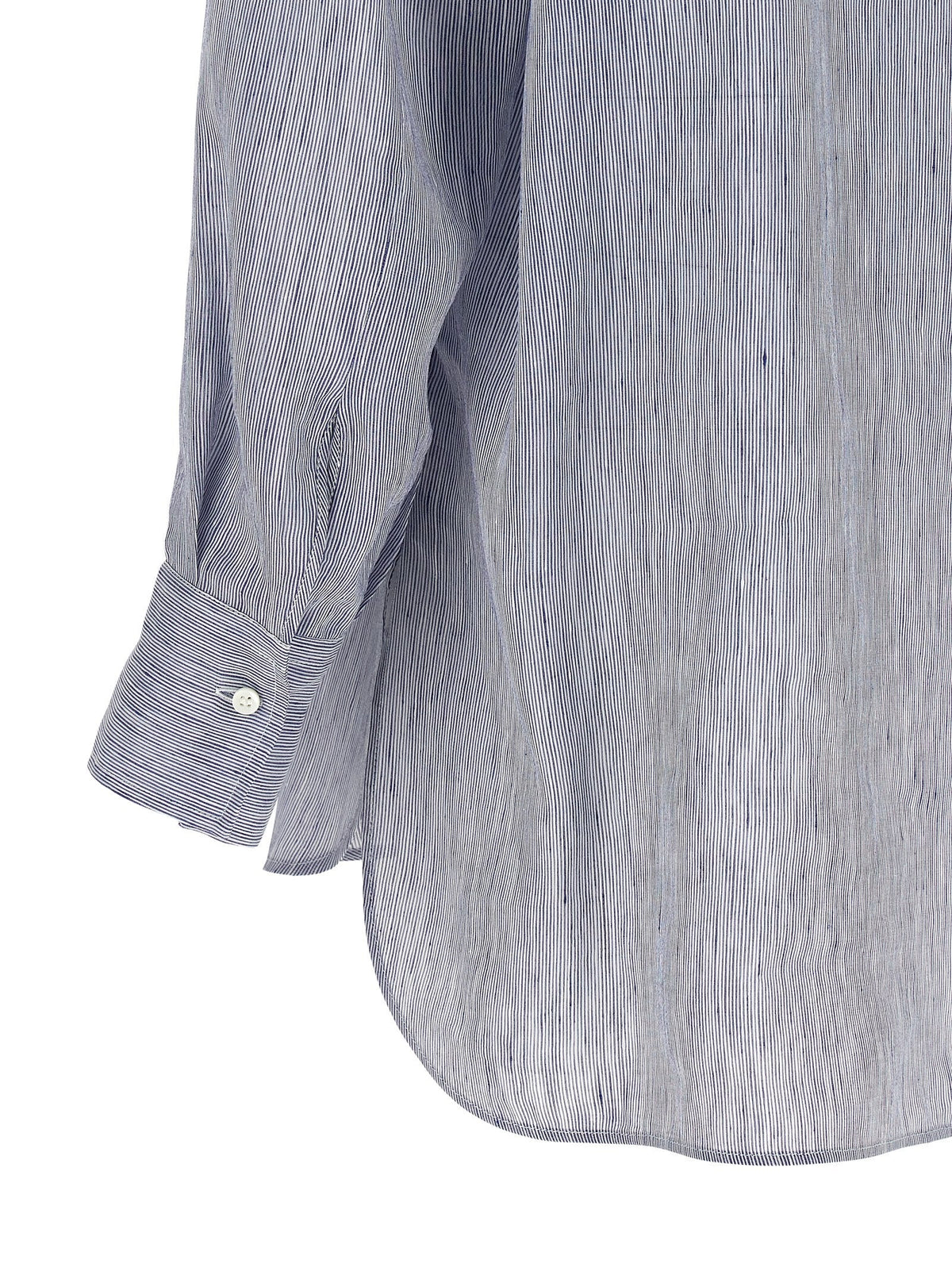 Brunello Cucinelli Blue Linen Blouse