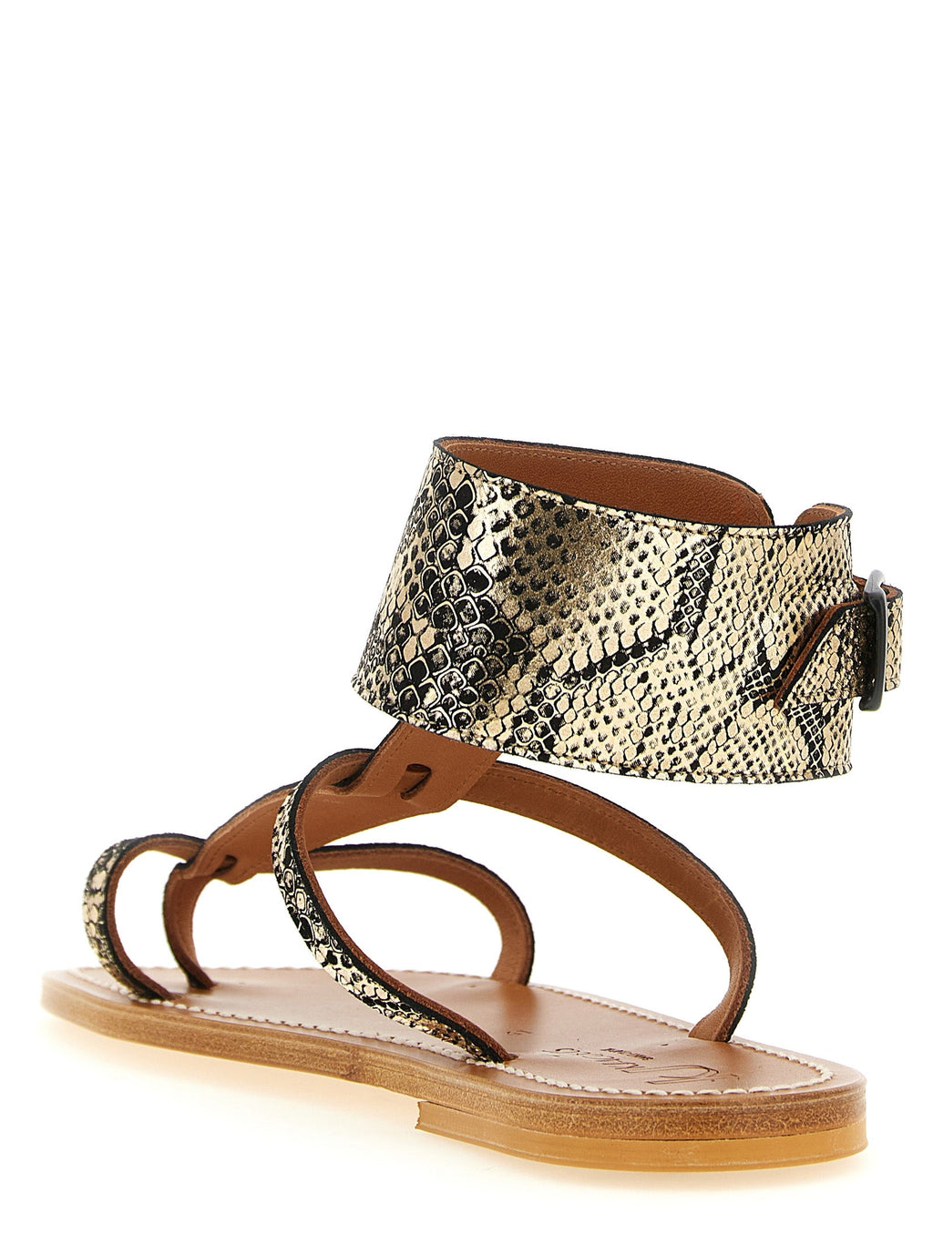 K.JACQUES SAINT TROPEZ Gray Goatskin Flat Sandals