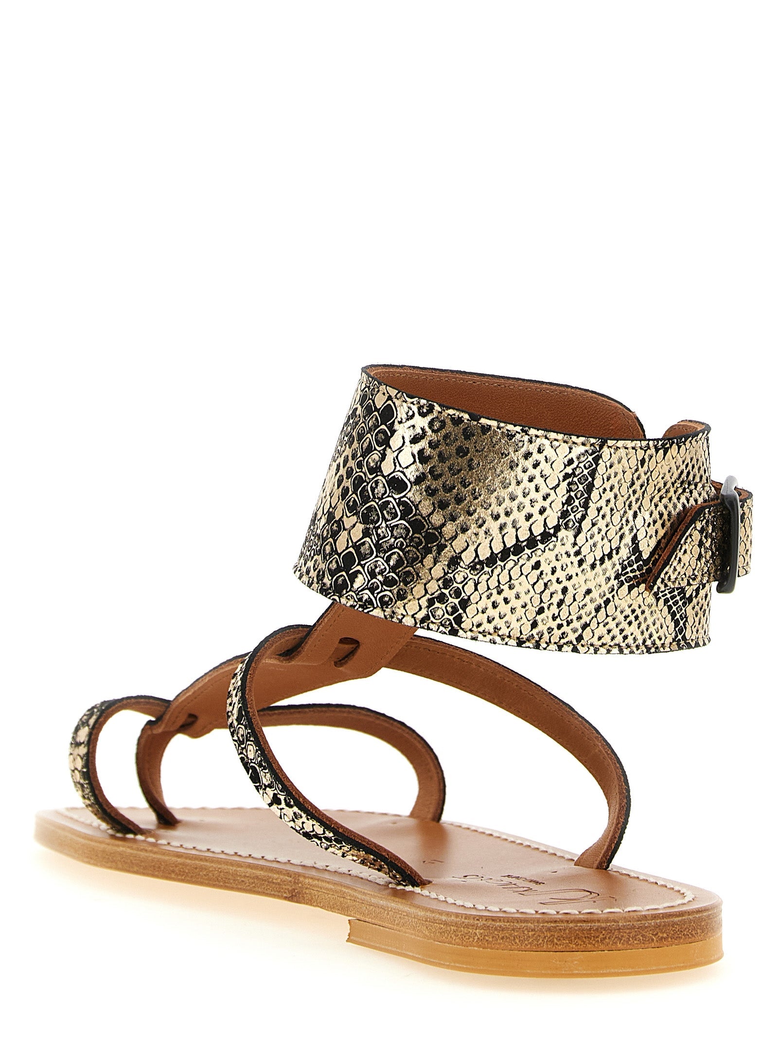 K.JACQUES SAINT TROPEZ Gray Goatskin Flat Sandals
