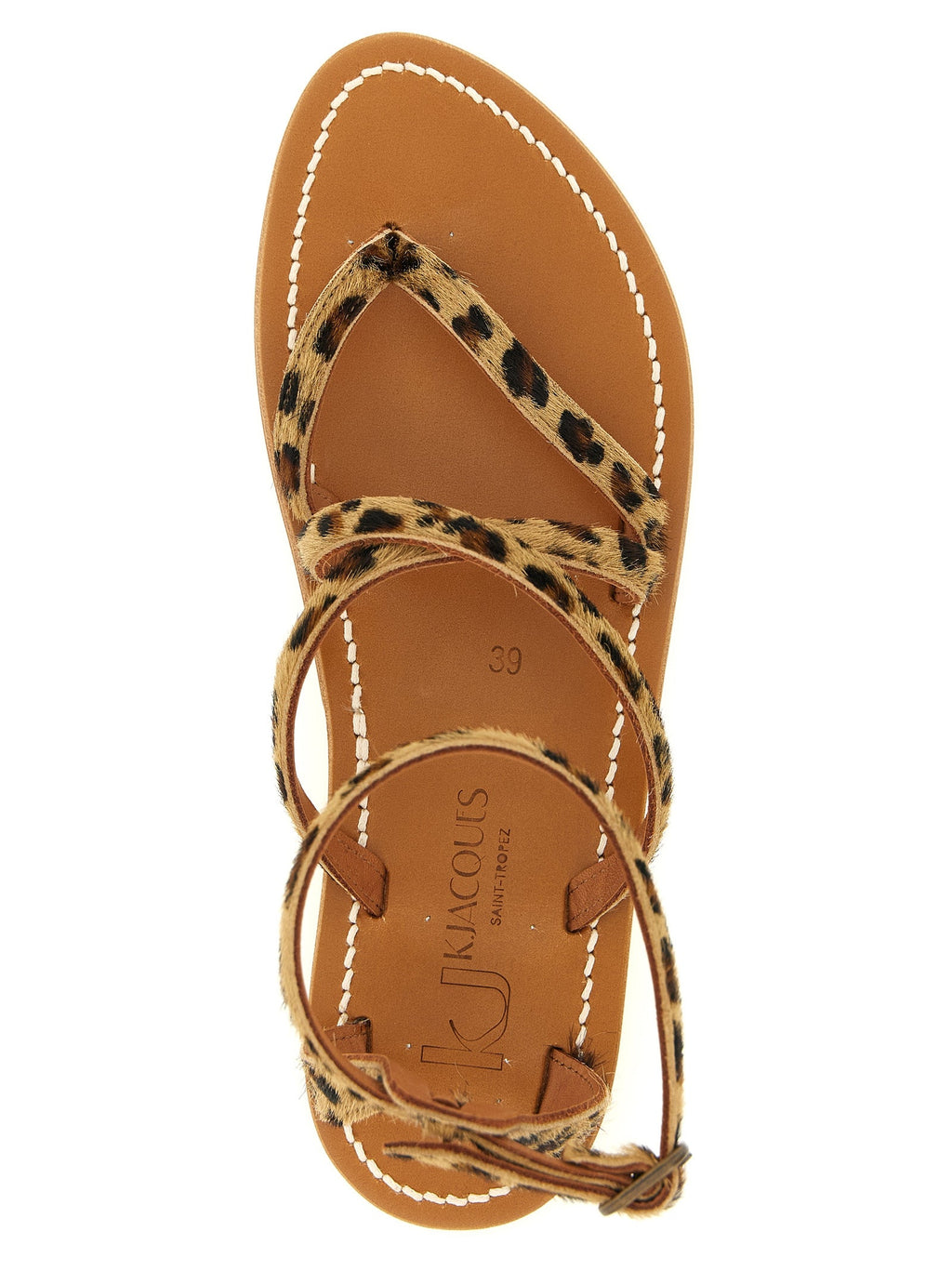 K.JACQUES SAINT TROPEZ Brown Cowhide Flat Sandals