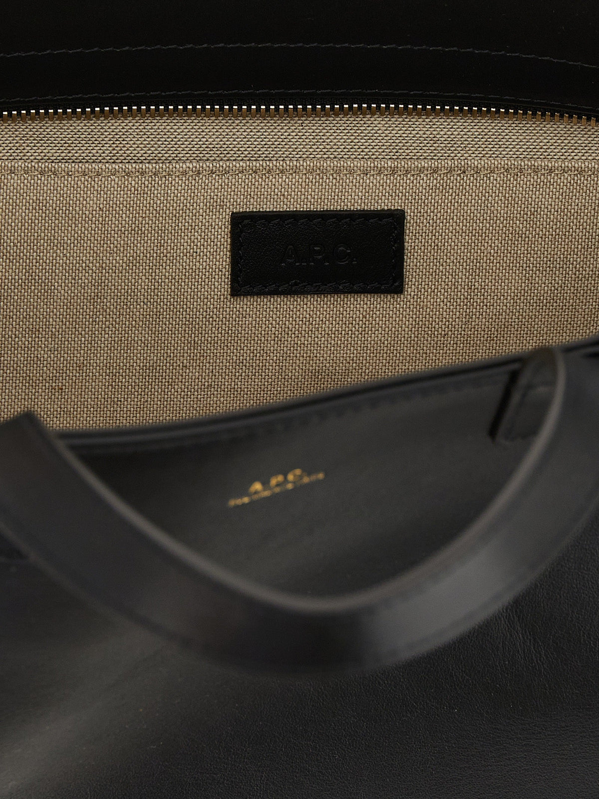 A.P.C. Black Cowhide Tote Bag