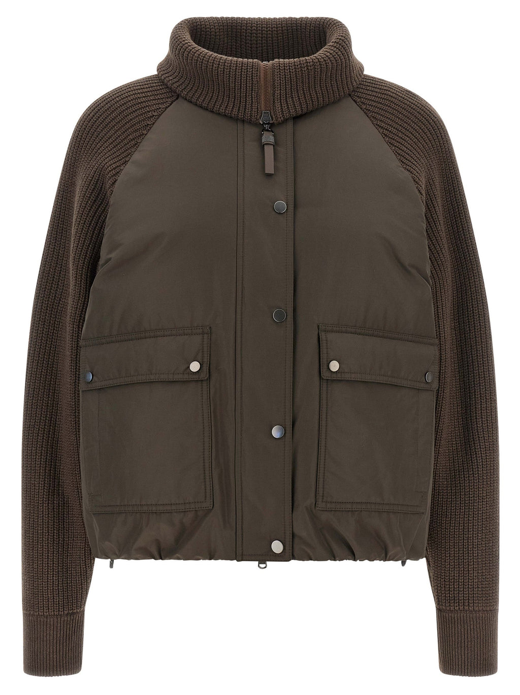 Brunello Cucinelli Brown Cotton Full-Length Jacket