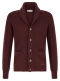Brunello Cucinelli Bordeaux Cotton Cardigan