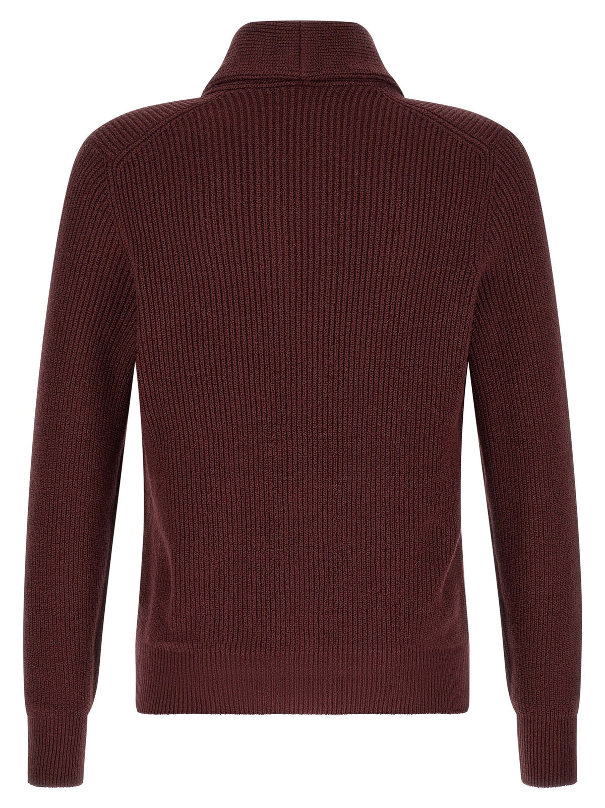 Brunello Cucinelli Bordeaux Cotton Cardigan