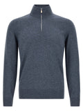Brunello Cucinelli Blue Cashmere Cardigan