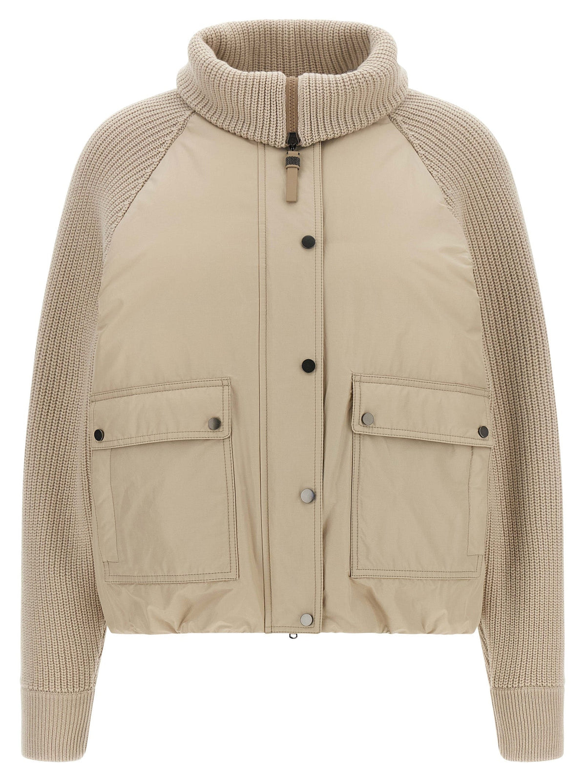 Brunello Cucinelli Beige Cotton Full-Length Jacket