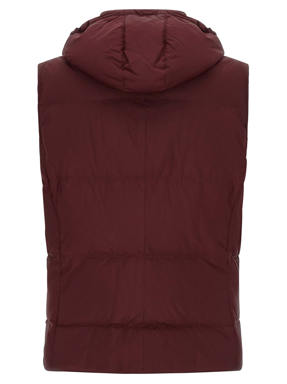 Brunello Cucinelli Bordeaux Polyester Sleeveless Jacket