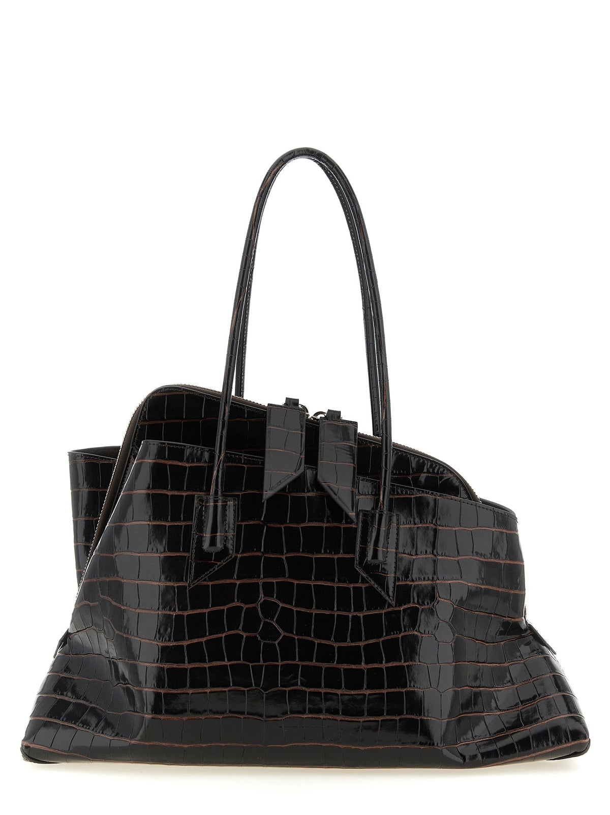 The Attico Brown Bovine Leather Shoulder Bag