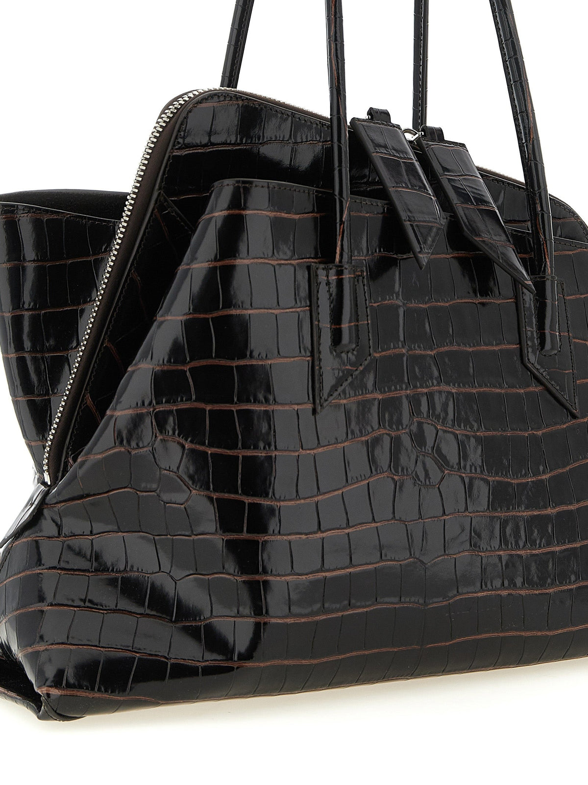 The Attico Brown Bovine Leather Shoulder Bag