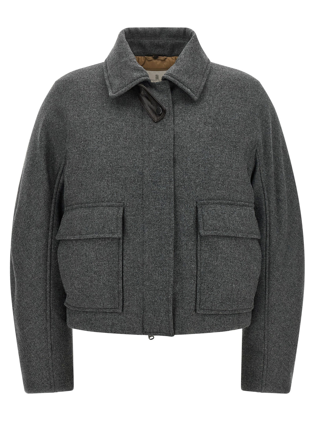 Brunello Cucinelli Gray Virgin Wool Full-Length Jacket