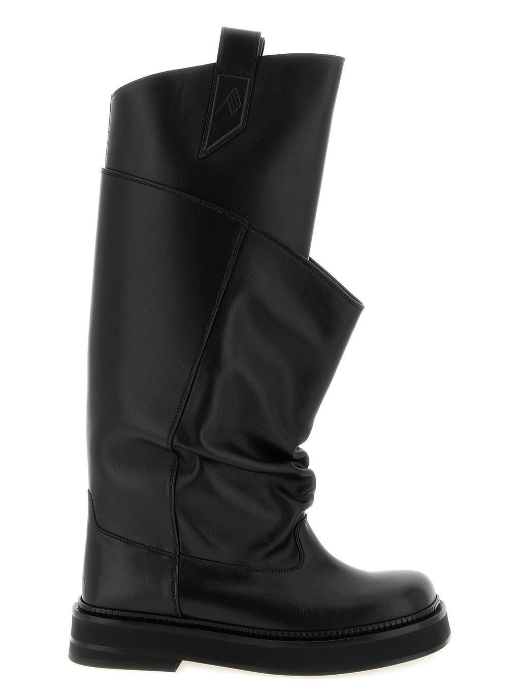 The Attico Black Calfskin Over The Knee