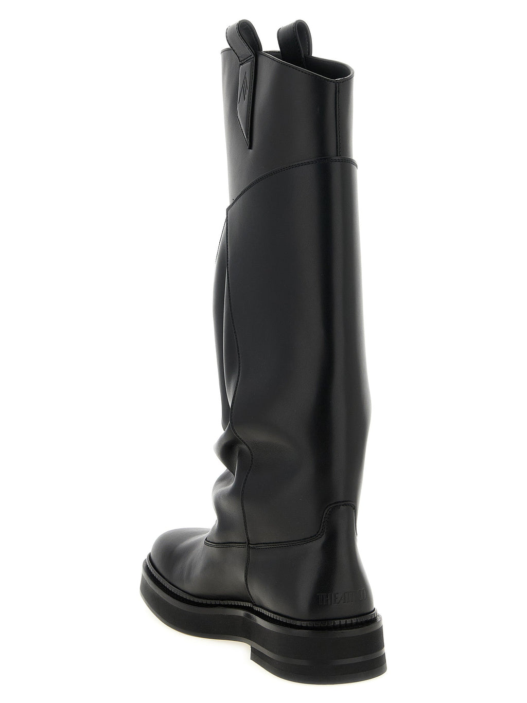 The Attico Black Calfskin Over The Knee