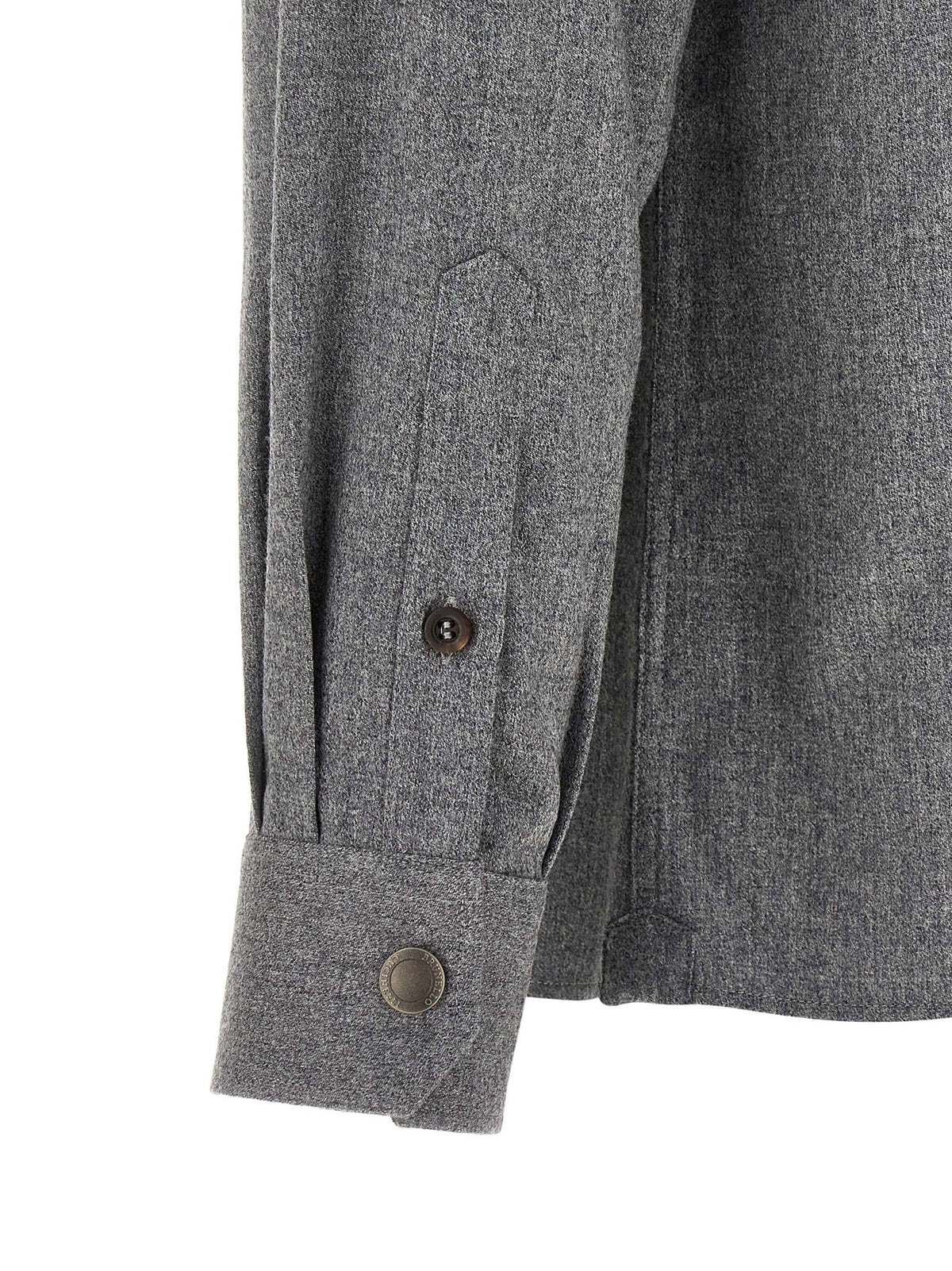 Brunello Cucinelli Gray Virgin Wool Blouse