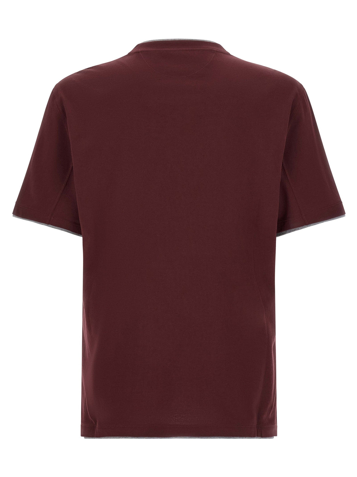 Brunello Cucinelli Bordeaux Cotton T-Shirt