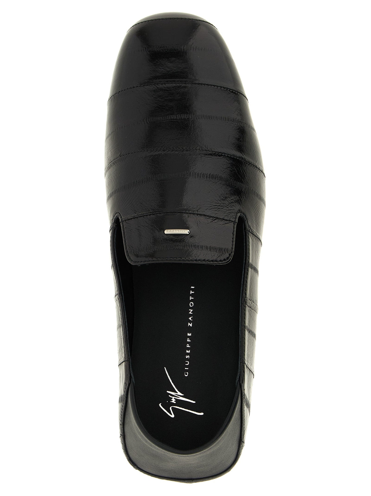 Giuseppe Zanotti Black Leather Slip-On Loafers