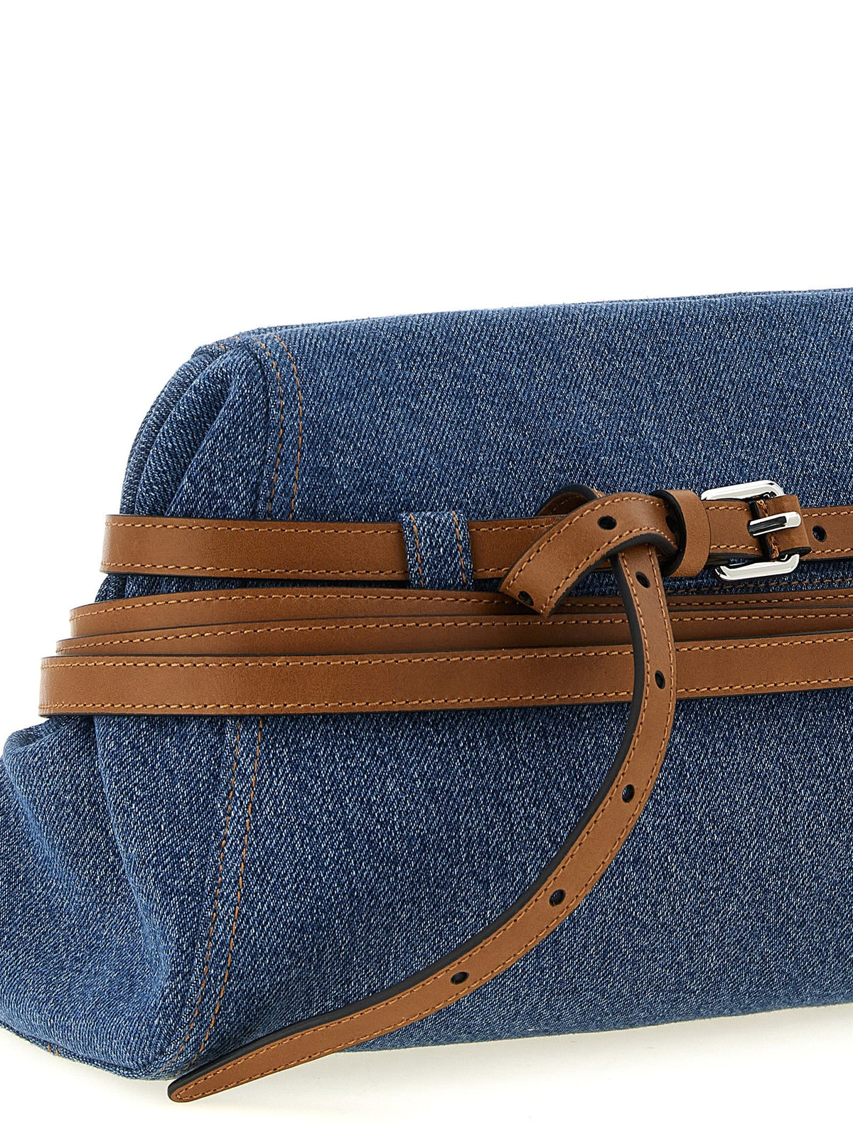 Moschino Blue Cotton Clutch Bag