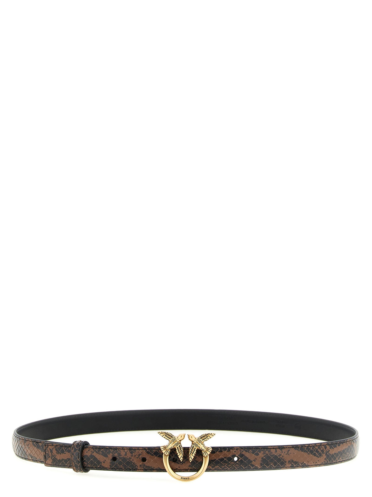PINKO Brown Calfskin Thin Belt