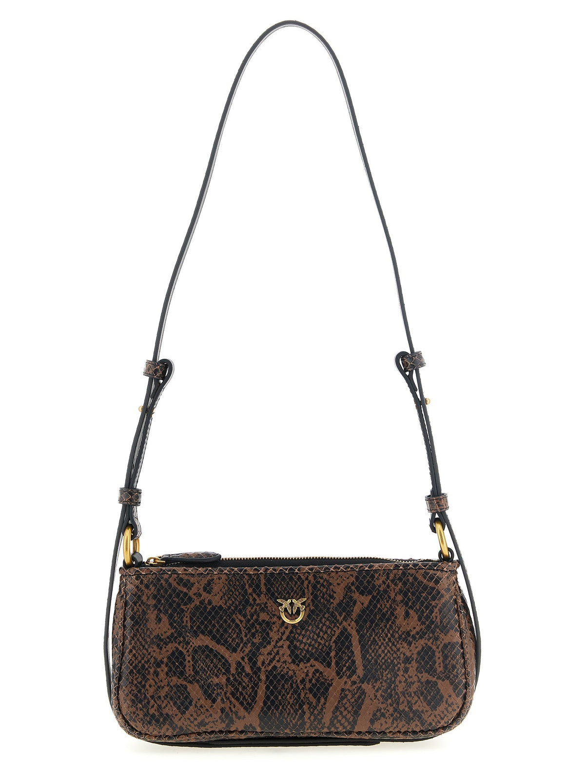 PINKO Brown Calfskin Crossbody Bag