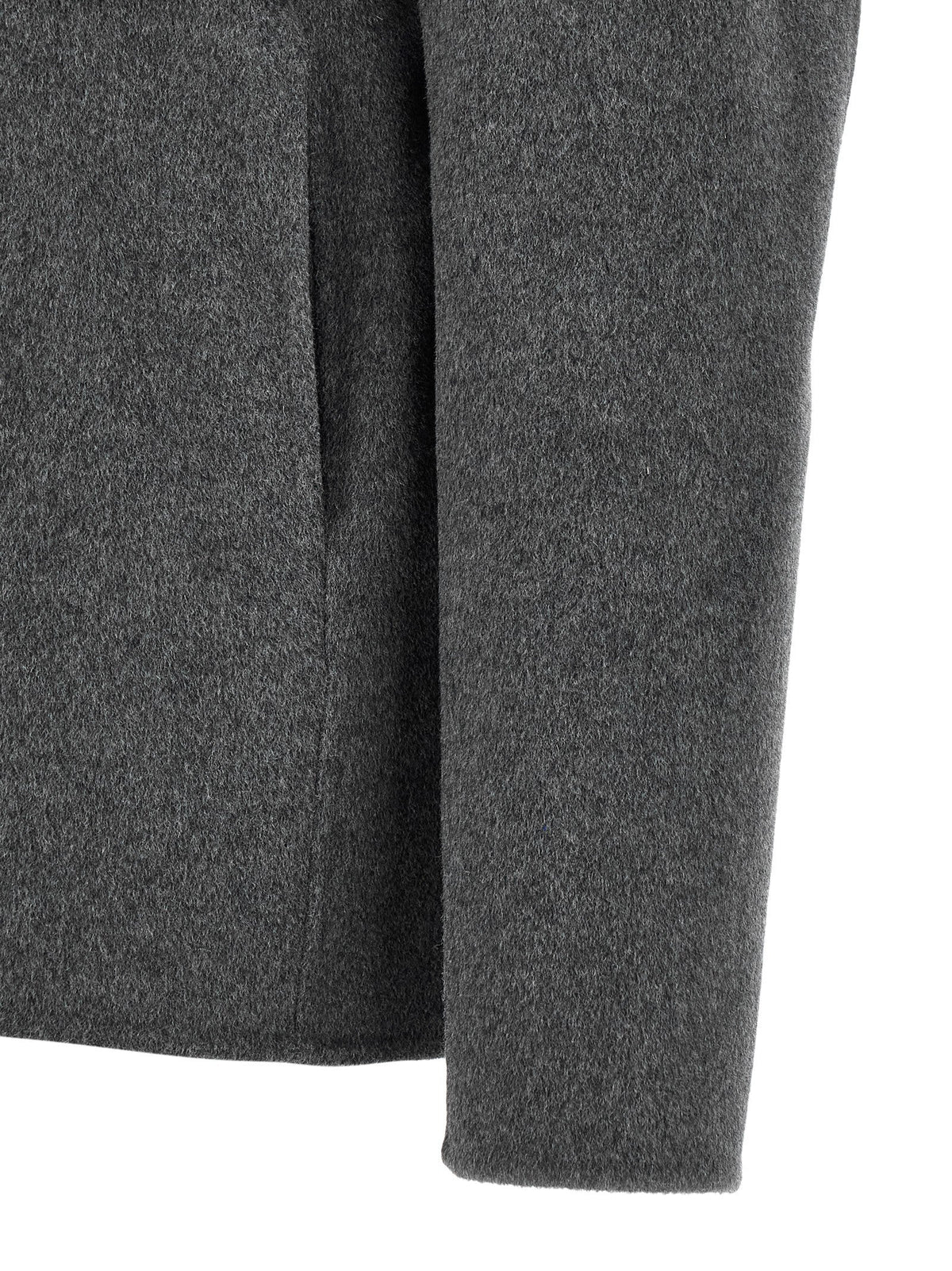GIORGIO BRATO Gray Wool Full-Length Jacket
