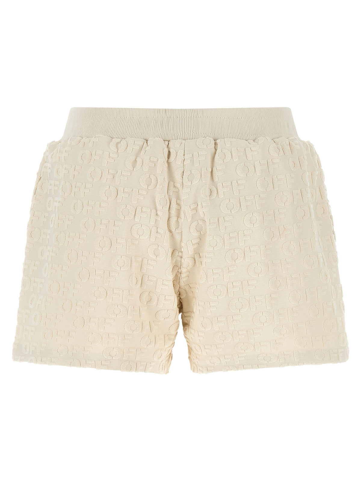 Off-White Beige Cotton Bermuda Shorts
