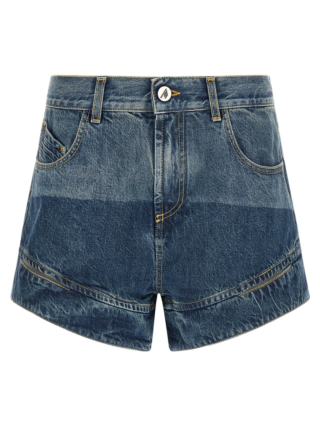 The Attico Blue Cotton Bermuda Shorts