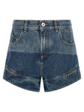 The Attico Blue Cotton Bermuda Shorts