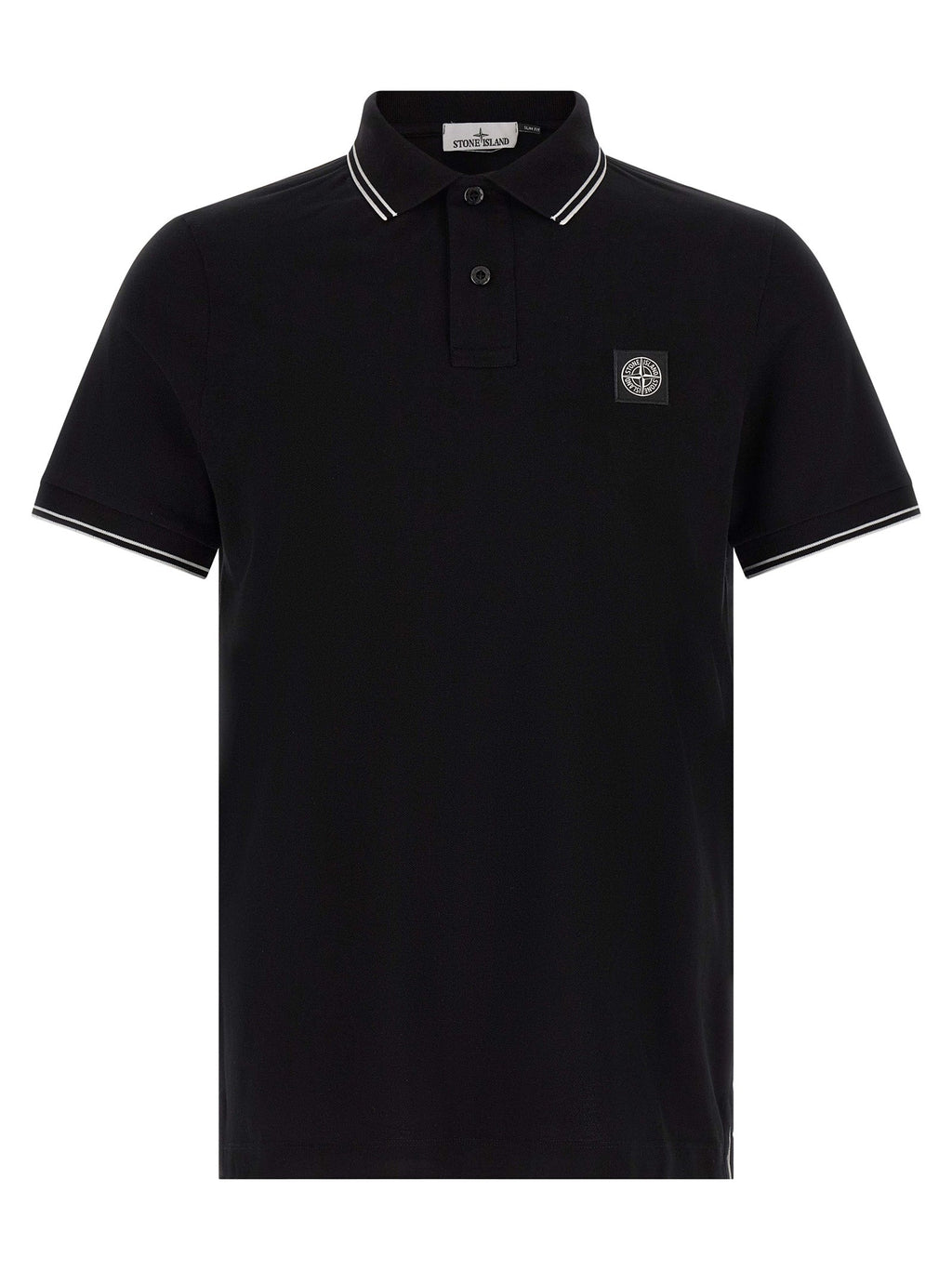 Stone Island Black Cotton Polo Shirt