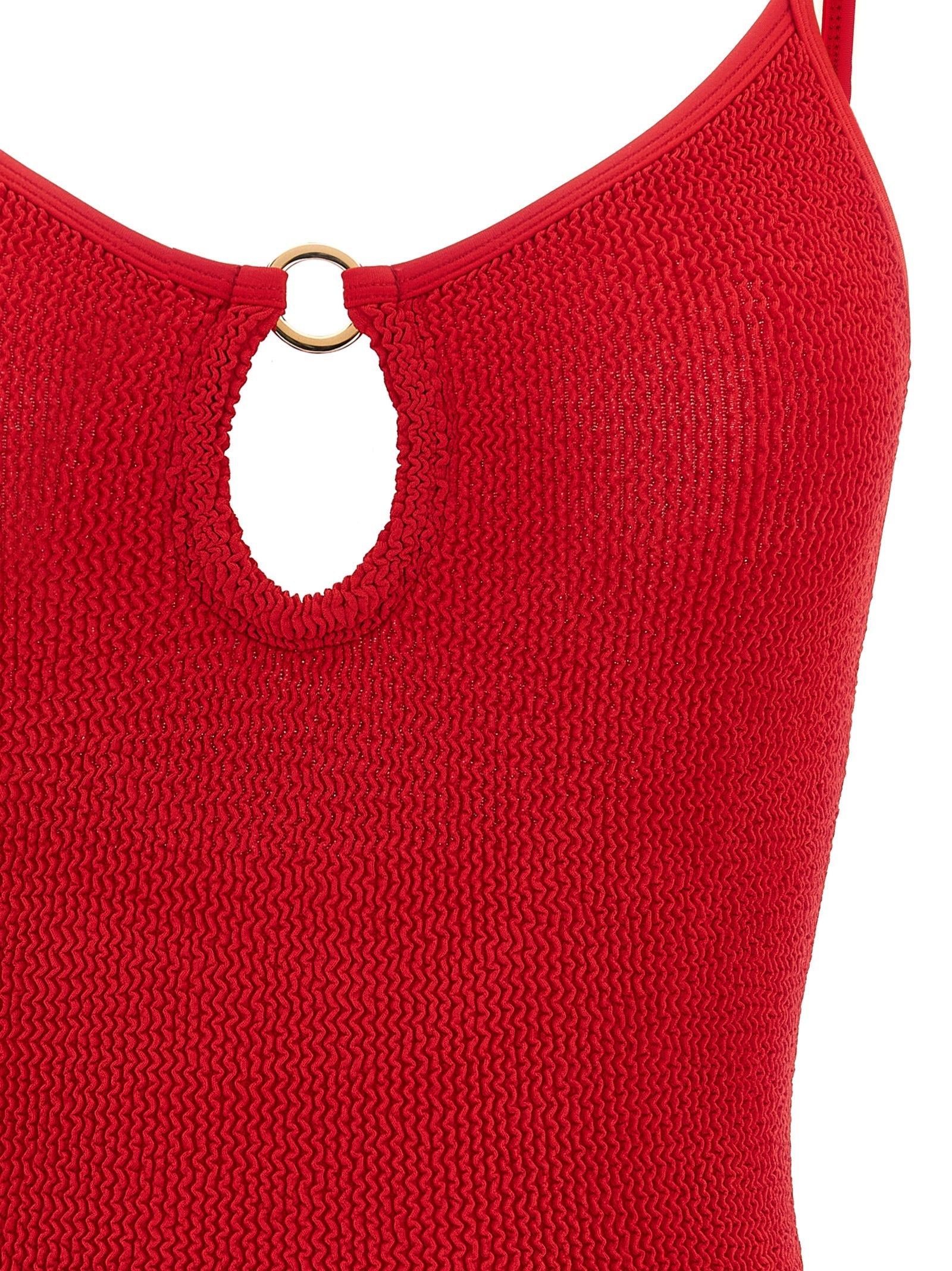 Hunza G Red Polyamide One-Piece Swimsuit