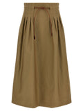 Max Mara Bicolor Cotton Midi Skirt