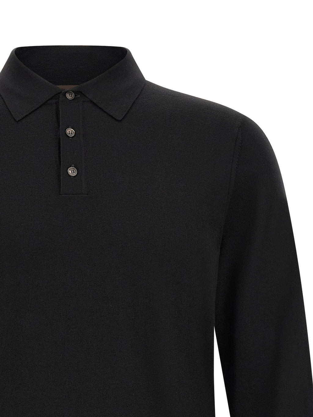 ZANONE Black Virgin Wool Polo Shirt
