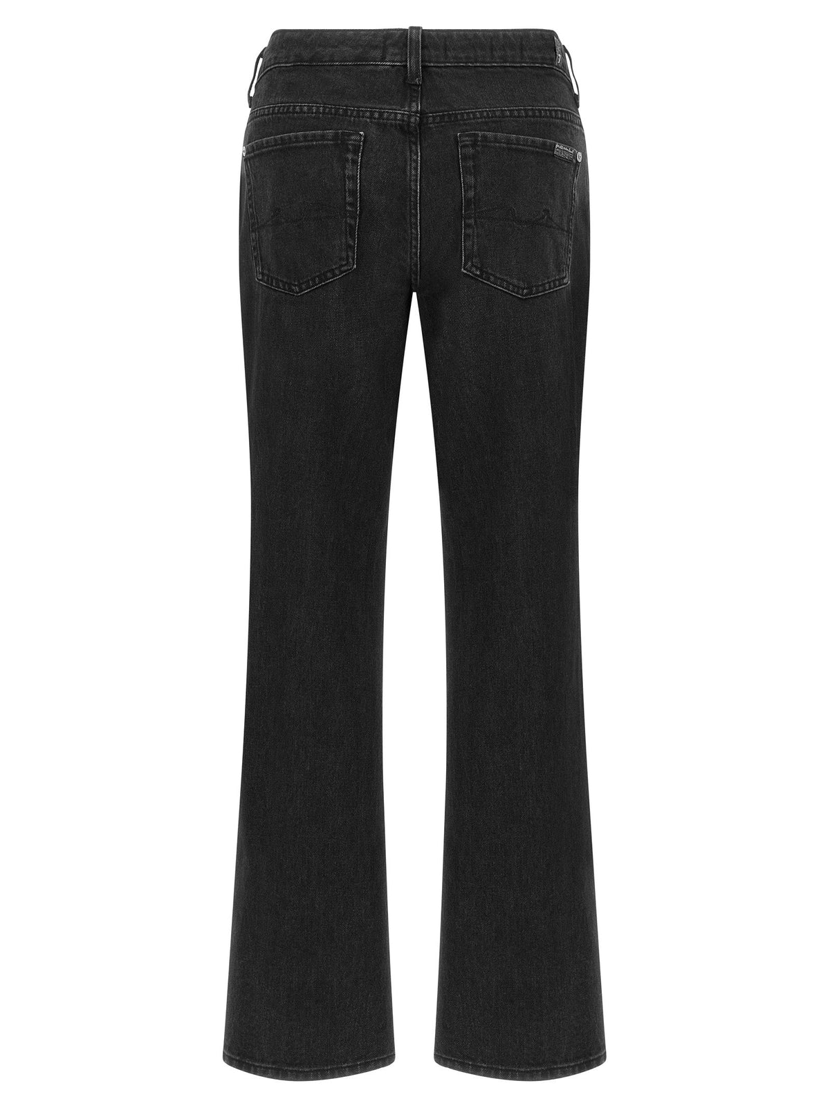 7 For All Mankind Black Cotton Flared Jeans